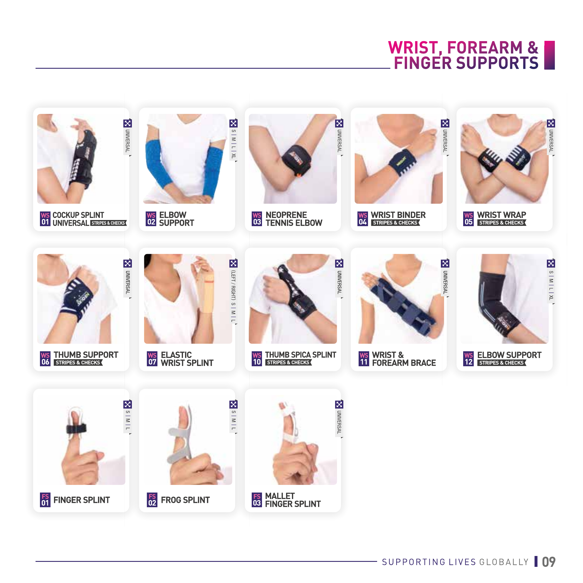 Wrist, Forearm & Finger Supports catalogue page