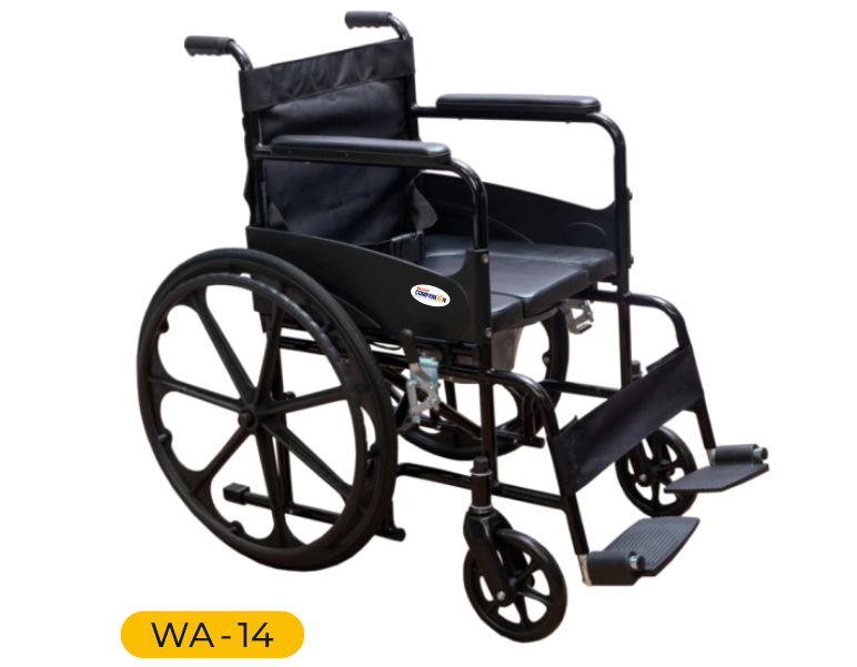 Commode Wheelchair Powder Coated (U-Cut)